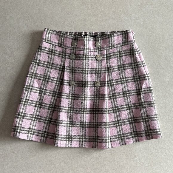 NWT Maje Jalisa Pink Checked Wool Mini Skirt ASO Enid Sinclair - Picture 8 of 12